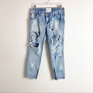 One Teaspoon Cropped Pants Size 24 Zipper Jeans